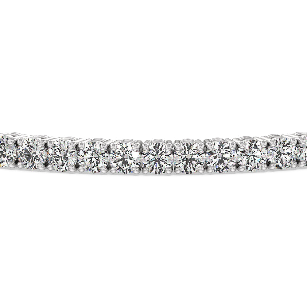 Four Prong Natural Diamond Tennis Bracelet with 5 Cut Diamond in 14KT White Gold view 3
