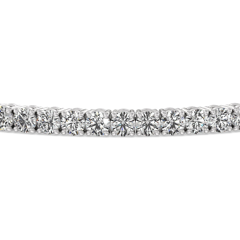 Four Prong Lab Diamond Tennis Bracelet with 5 Cut Diamond in 14KT White Gold view 4

