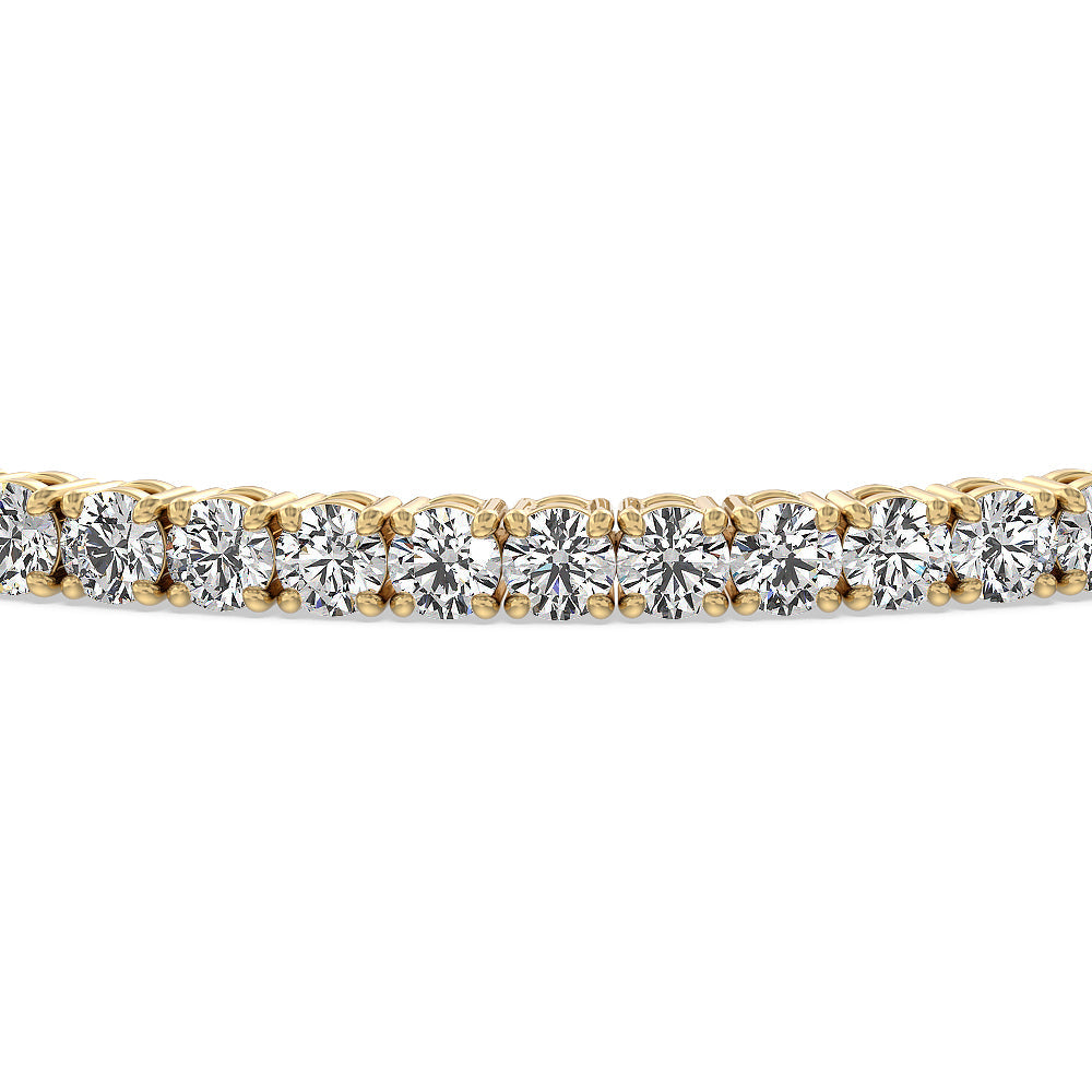 Four Prong Lab Diamond Tennis Bracelet with 5 Cut Diamond in 14KT Yellow Gold view 4
