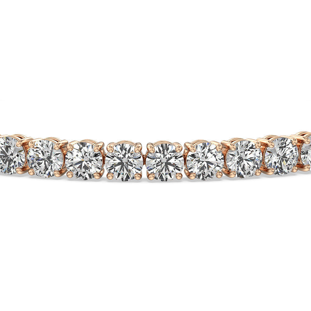 Four Prong Lab Diamond Tennis Bracelet with 9 Cut Diamond in 14KT Rose Gold view 4

