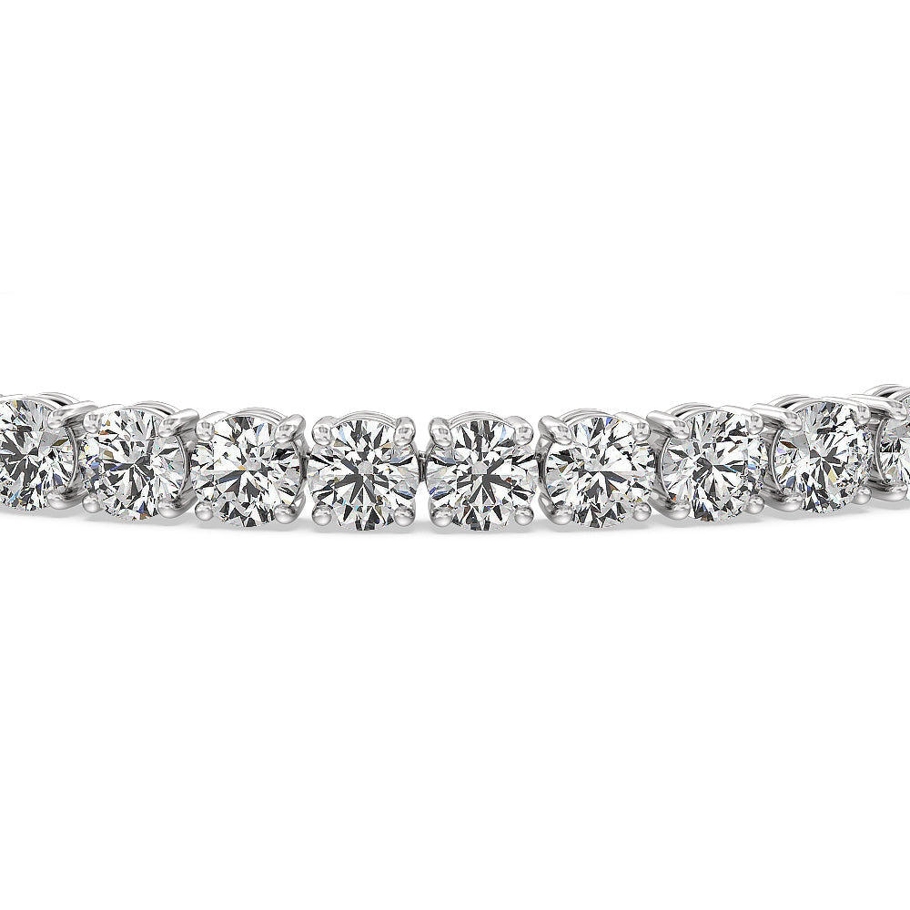 Four Prong Lab Diamond Tennis Bracelet with 9 Cut Diamond in 14KT White Gold view 4
