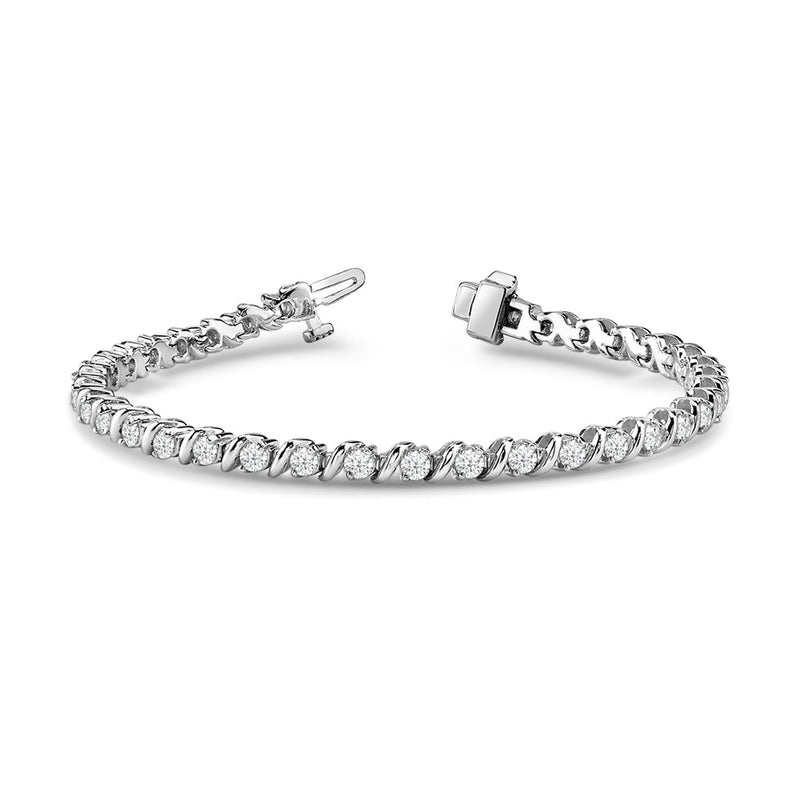 Wavy Link Round Lab Diamond Tennis Bracelet