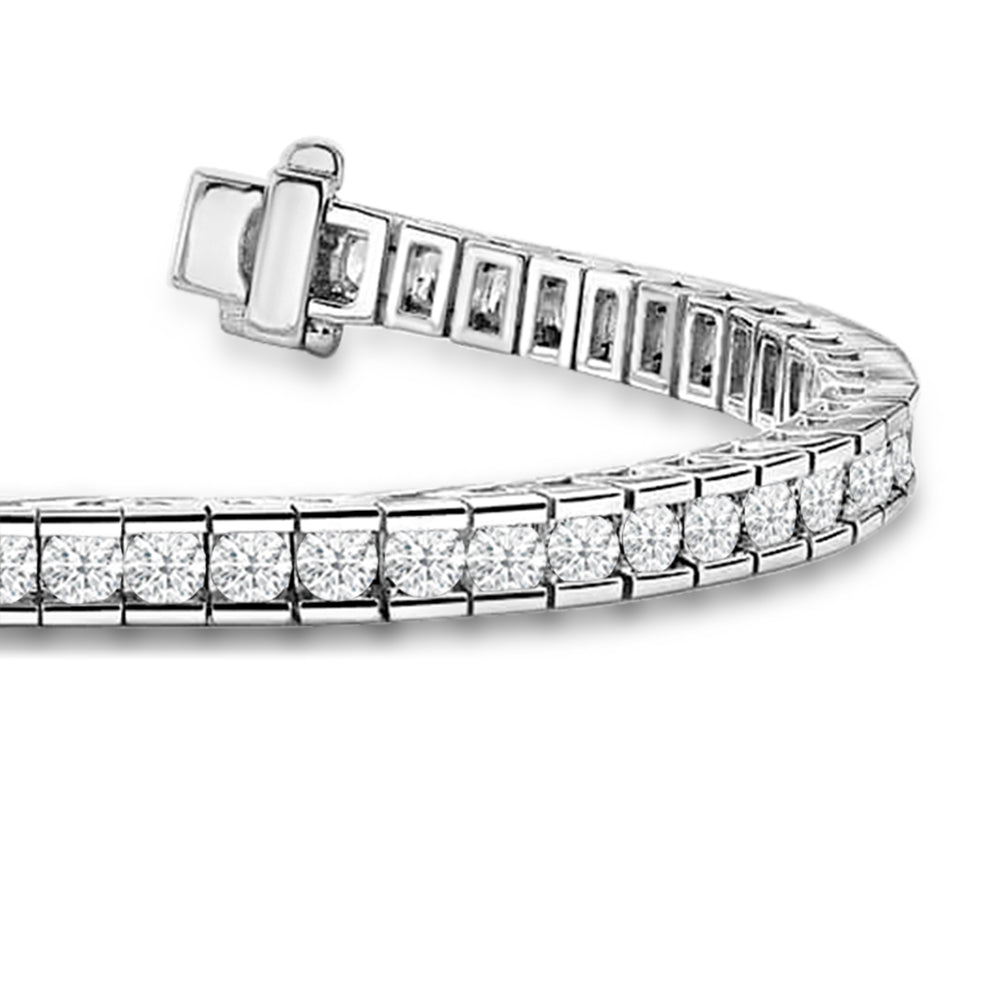 Bar Channel Set Lab Diamond Tennis Bracelet