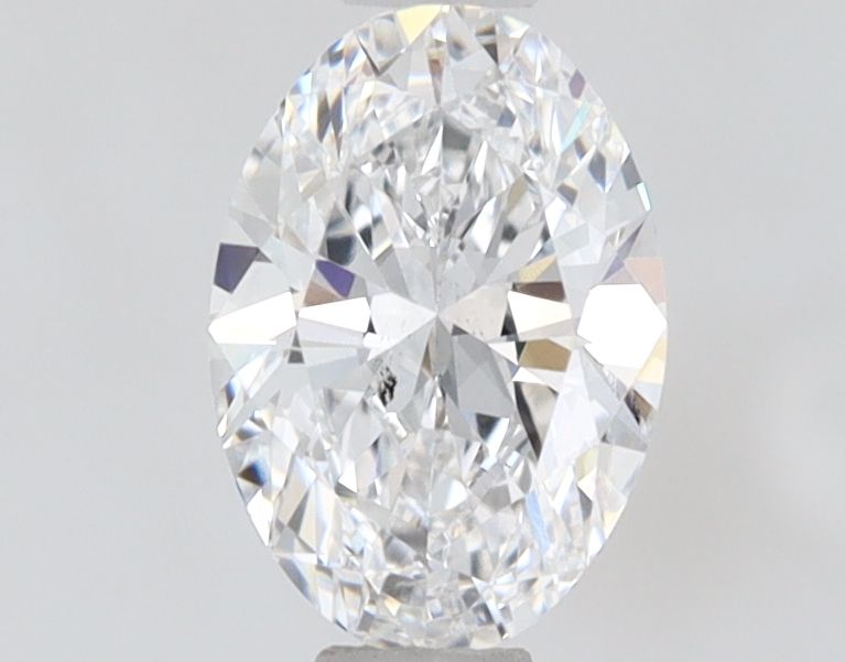 0.5 Carat Oval lab Diamond with  Cut Diamond in 14KT  view 1
