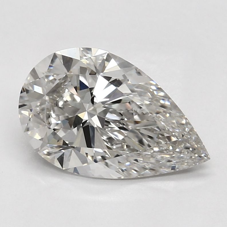 2.51 Carat Pear Lab Diamond with  Cut Diamond in 14KT  view 1
