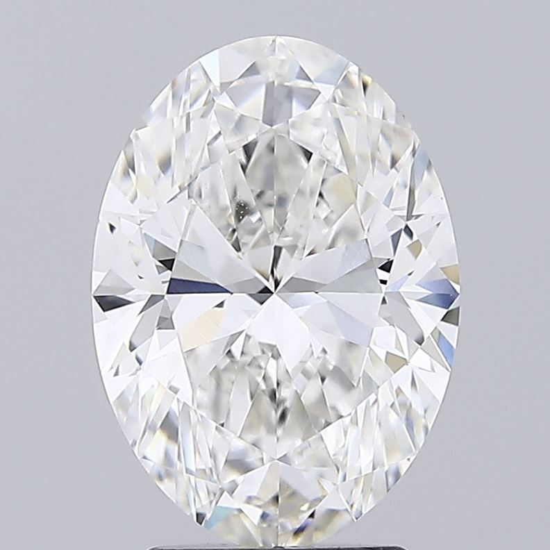 3.18 Carat Oval Lab Diamond with  Cut Diamond in 14KT  view 1
