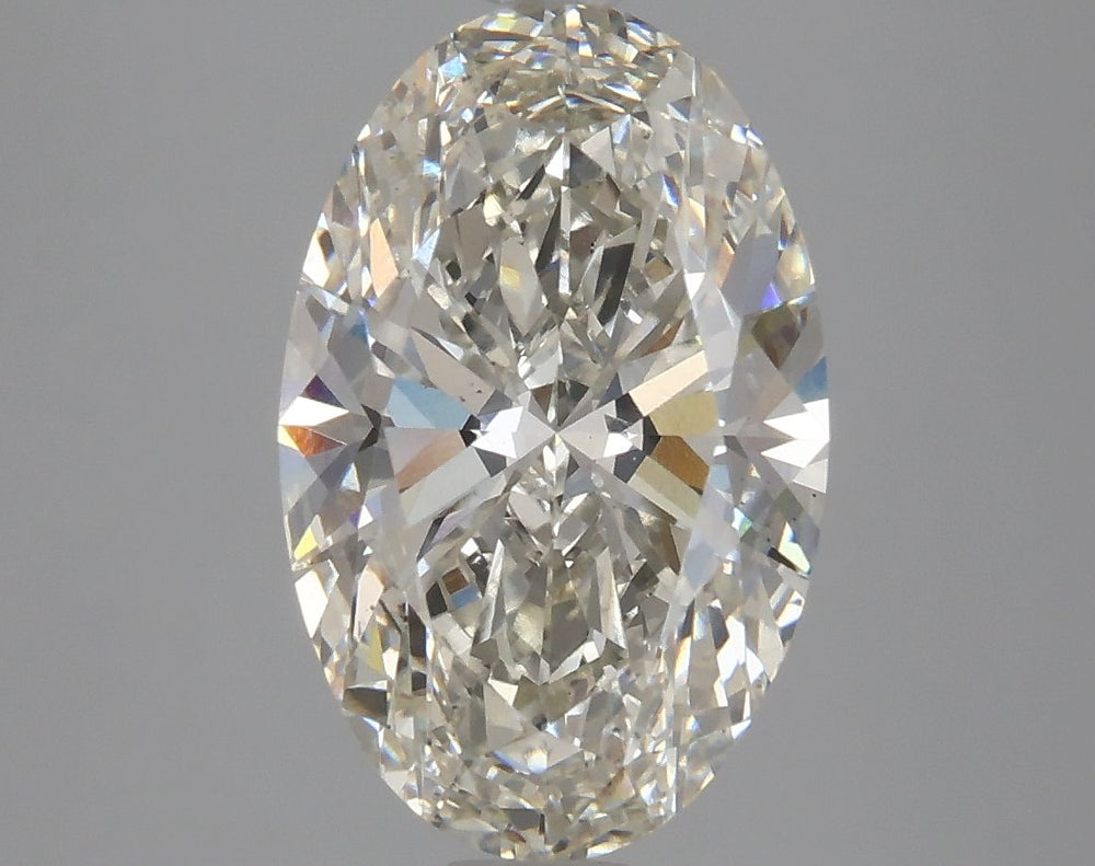 3.77 Carat Oval Lab Diamond with  Cut Diamond in 14KT  view 1
