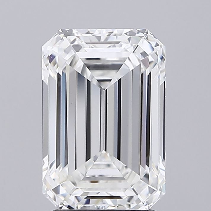 2.86 Carat Emerald Lab Diamond with  Cut Diamond in 14KT  view 1
