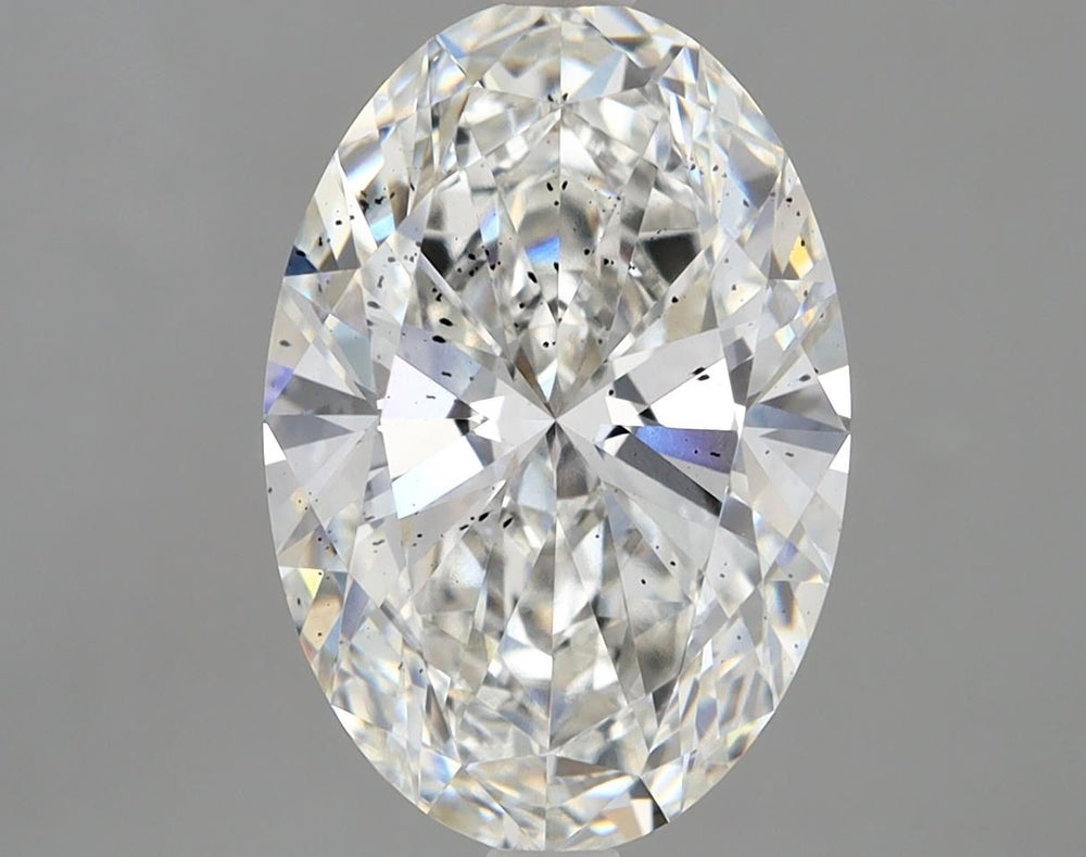 4.01 Carat Oval Lab Diamond with  Cut Diamond in 14KT  view 1
