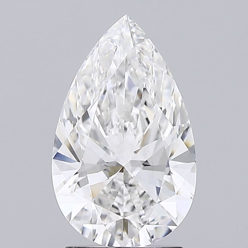 2.09 Carat Pear Lab Diamond with  Cut Diamond in 14KT  view 1
