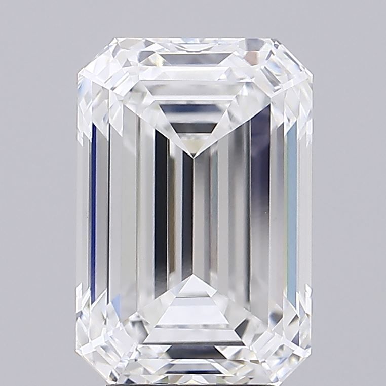 5.05 Carat Emerald Lab Diamond with  Cut Diamond in 14KT  view 1
