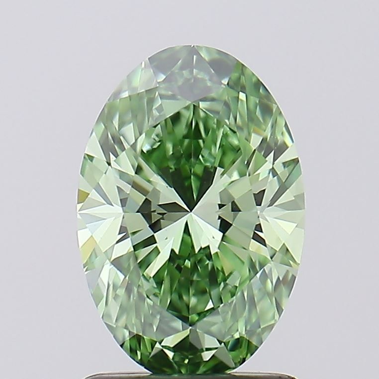 1.23 Carat Oval Lab Diamond with  Cut Diamond in 14KT  view 1

