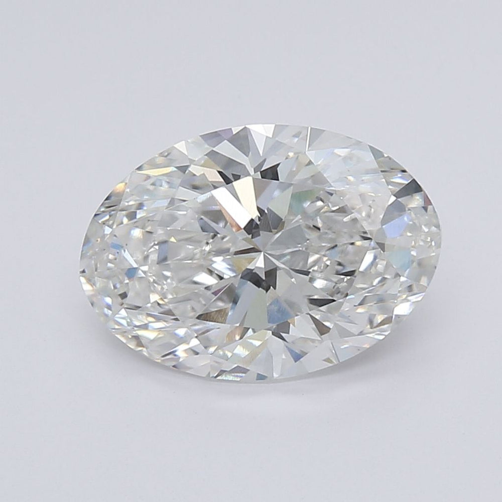 3.72 Carat Oval Lab Diamond with  Cut Diamond in 14KT  view 1
