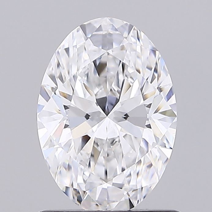 1.02 Carat Oval Lab Diamond with  Cut Diamond in 14KT  view 1
