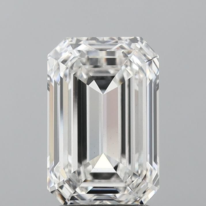 2.73 Carat Emerald Lab Diamond with  Cut Diamond in 14KT  view 1
