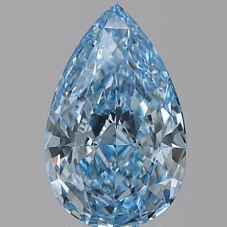 3.02 Carat Pear Lab Diamond with  Cut Diamond in 14KT  view 1
