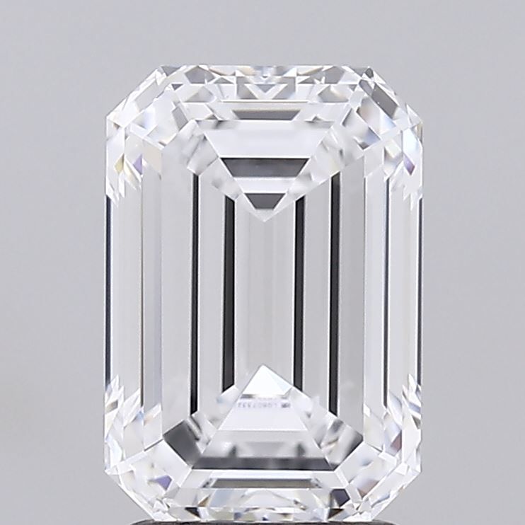 2.29 Carat Emerald Lab Diamond with  Cut Diamond in 14KT  view 1
