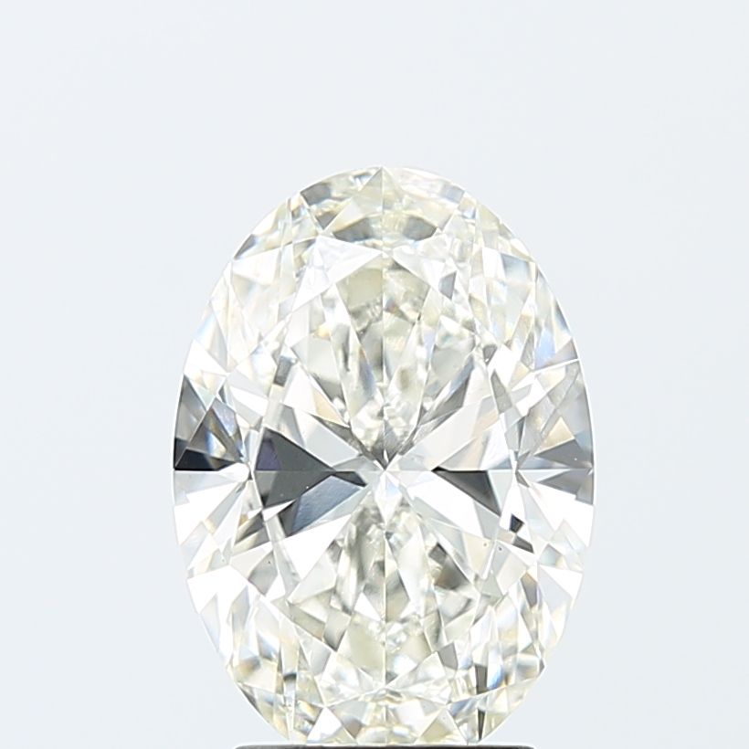 3.05 Carat Oval Lab Diamond with  Cut Diamond in 14KT  view 1
