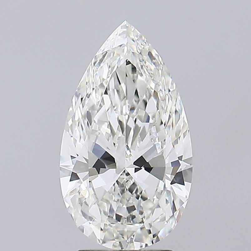 3.3 Carat Pear Lab Diamond with  Cut Diamond in 14KT  view 1
