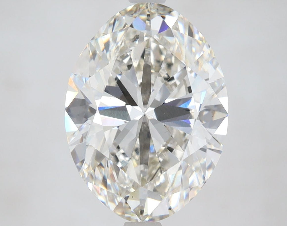 4.03 Carat Oval Lab Diamond with  Cut Diamond in 14KT  view 1
