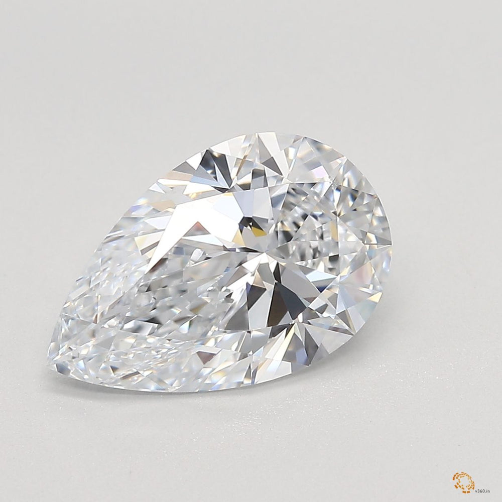 2.07 Carat Pear Lab Diamond with  Cut Diamond in 14KT  view 1
