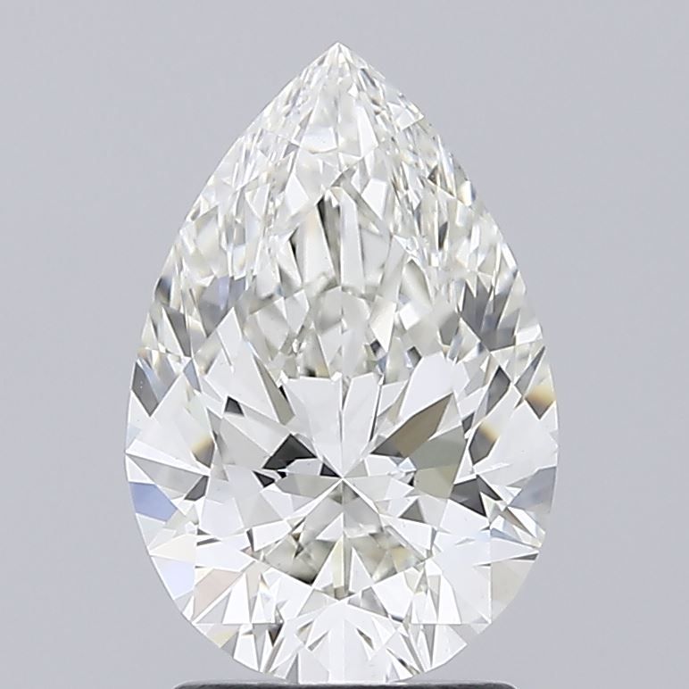 2.06 Carat Pear Lab Diamond with  Cut Diamond in 14KT  view 1
