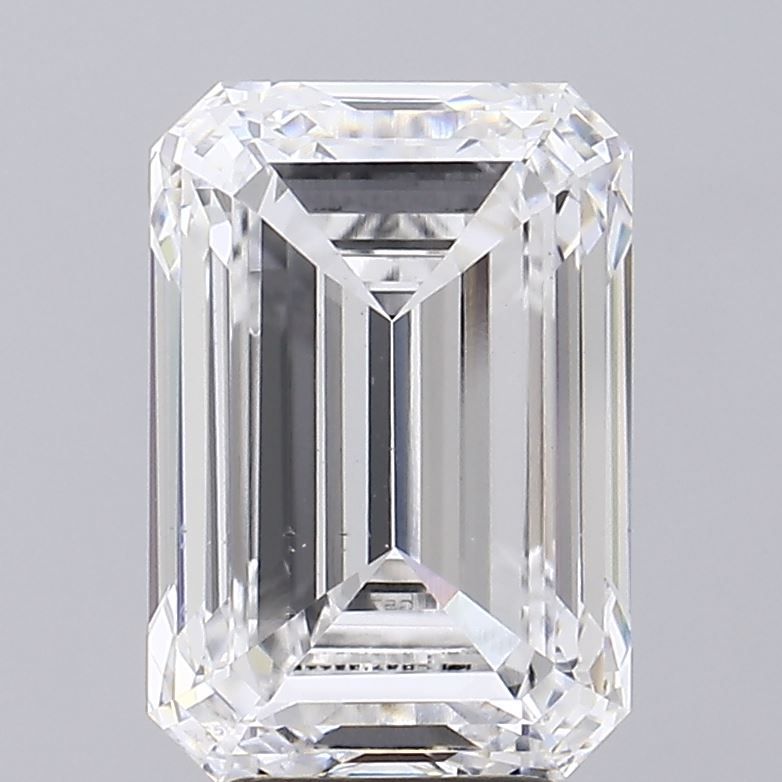 5.86 Carat Emerald Lab Diamond with  Cut Diamond in 14KT  view 1
