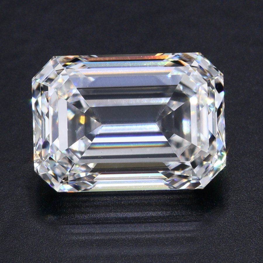 2.01 Carat Emerald Lab Diamond with  Cut Diamond in 14KT  view 1
