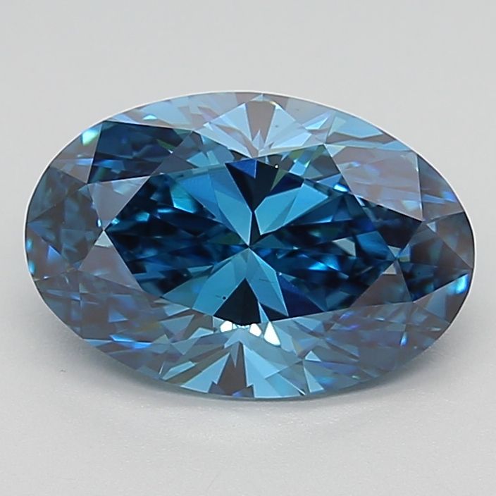 3.05 Carat Oval Lab Diamond with  Cut Diamond in 14KT  view 1
