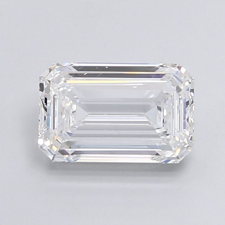 3.09 Carat Emerald Lab Diamond with  Cut Diamond in 14KT  view 1
