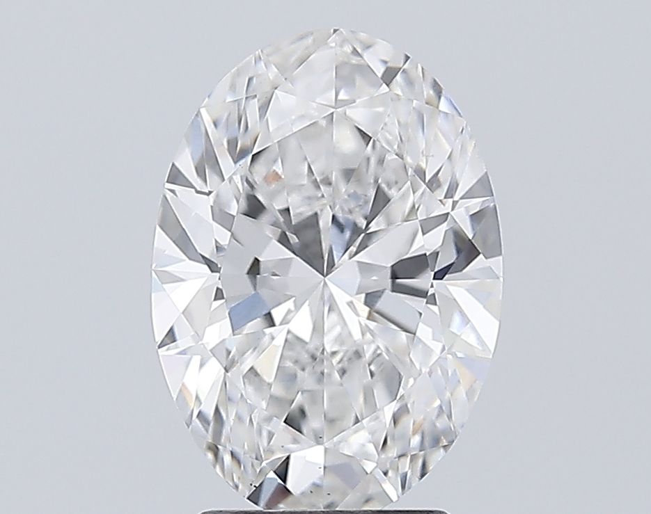 2.76 Carat Oval Lab Diamond with  Cut Diamond in 14KT  view 1
