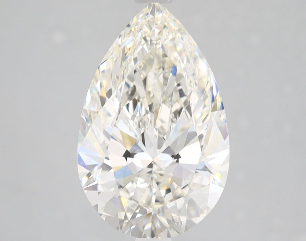 3.21 Carat Pear Lab Diamond with  Cut Diamond in 14KT  view 1
