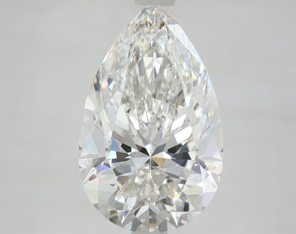 3.11 Carat Pear Lab Diamond with  Cut Diamond in 14KT  view 1

