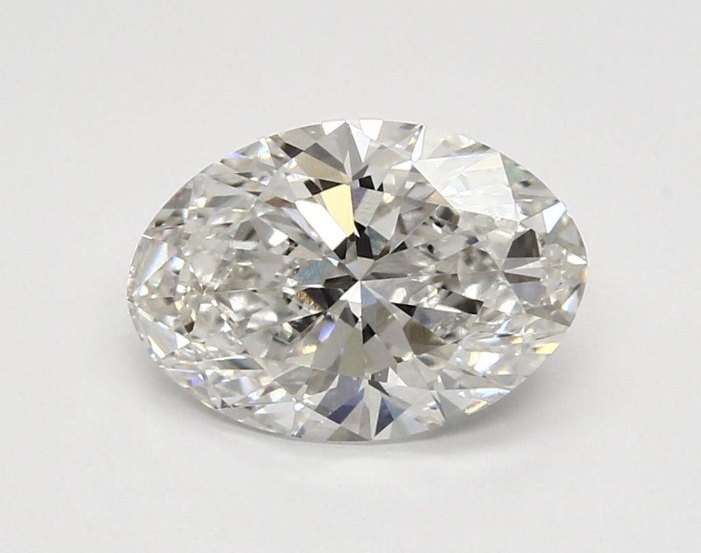 3.03 Carat Oval Lab Diamond with  Cut Diamond in 14KT  view 1
