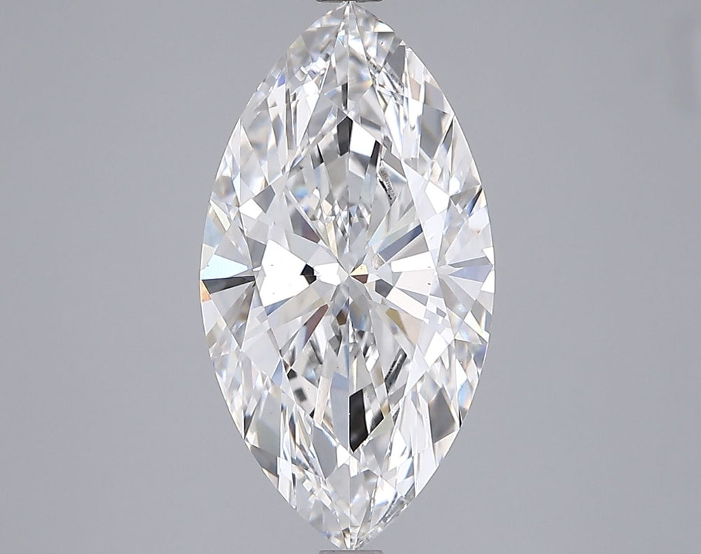 3.77 Carat Marquise Lab Diamond with  Cut Diamond in 14KT  view 1
