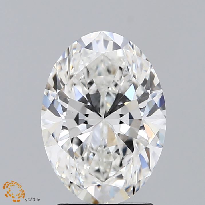 2.05 Carat Oval Lab Diamond with  Cut Diamond in 14KT  view 1
