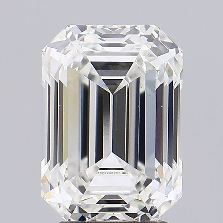 3.09 Carat Emerald Lab Diamond with  Cut Diamond in 14KT  view 1
