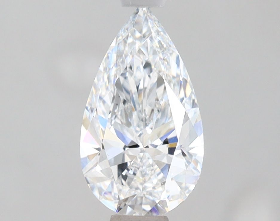 1.0 Carat Pear Lab Diamond with  Cut Diamond in 14KT  view 1
