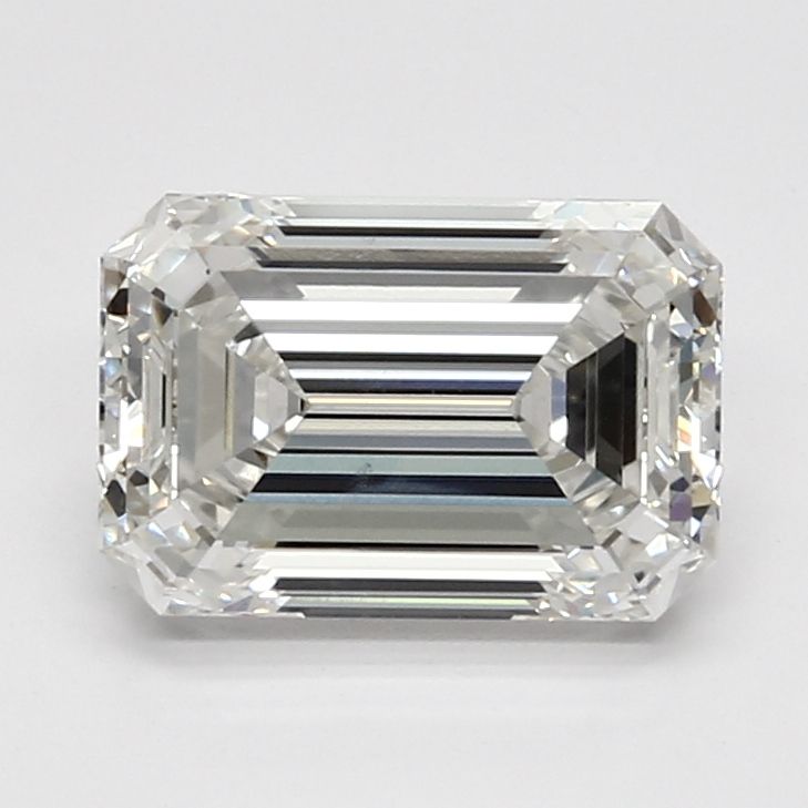 2.8 Carat Emerald Lab Diamond with  Cut Diamond in 14KT  view 1
