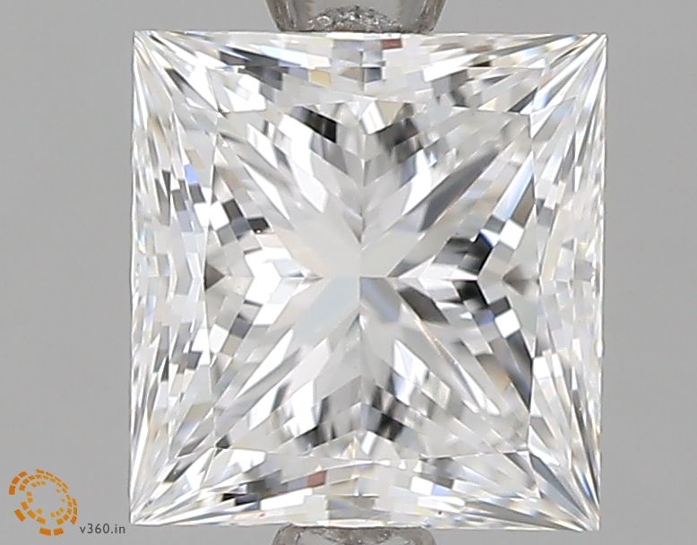 1.51 Carat Princess Lab Diamond with  Cut Diamond in 14KT  view 1
