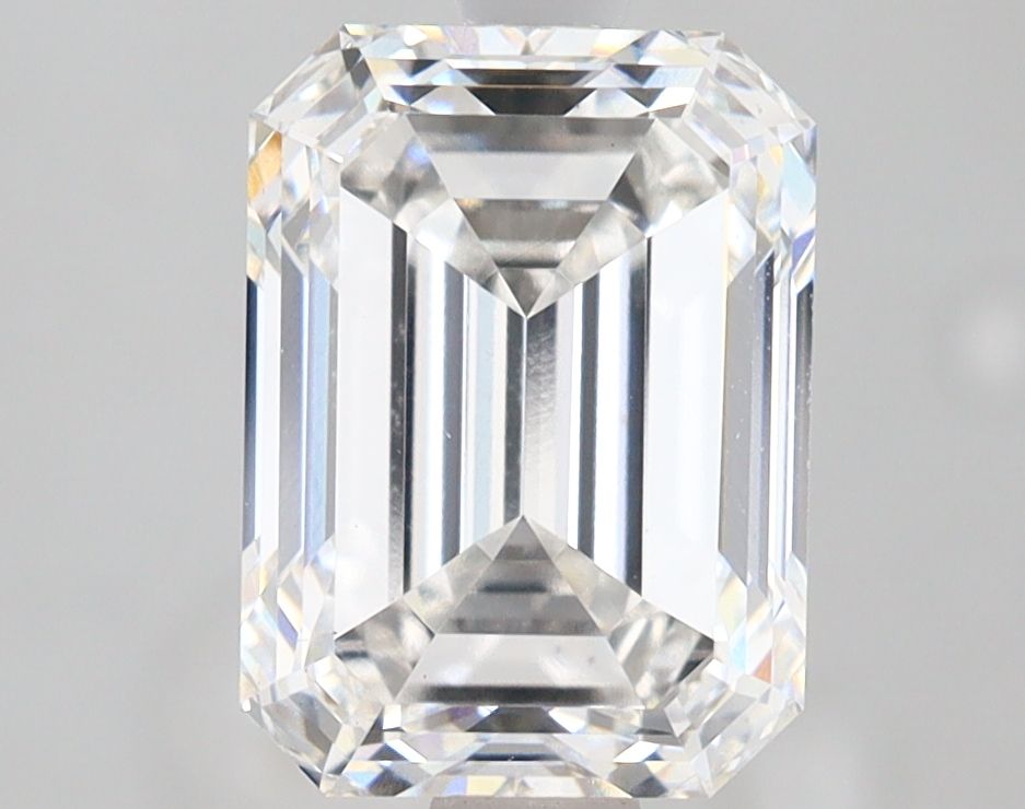 3.01 Carat Emerald Lab Diamond with  Cut Diamond in 14KT  view 1
