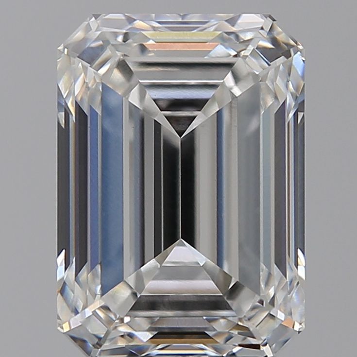 4.3 Carat Emerald Lab Diamond with  Cut Diamond in 14KT  view 1
