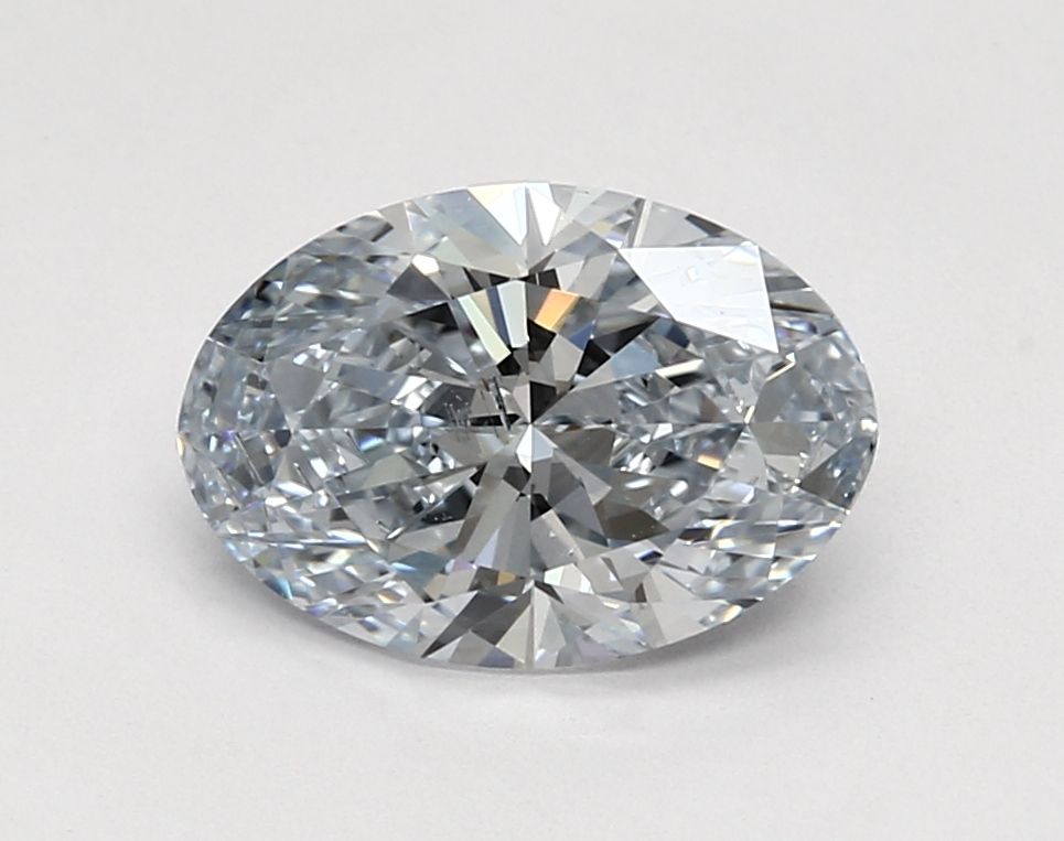 2.54 Carat Oval Lab Diamond with  Cut Diamond in 14KT  view 1
