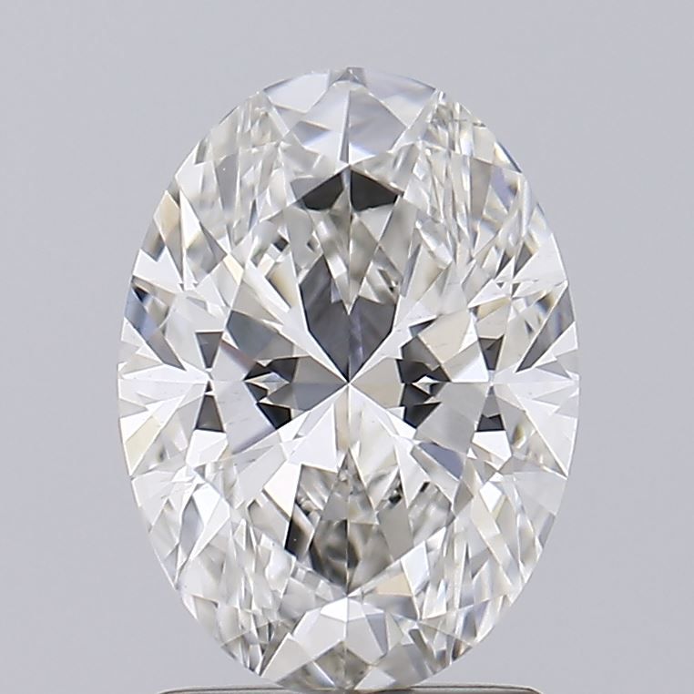 1.64 Carat Oval Lab Diamond with  Cut Diamond in 14KT  view 1
