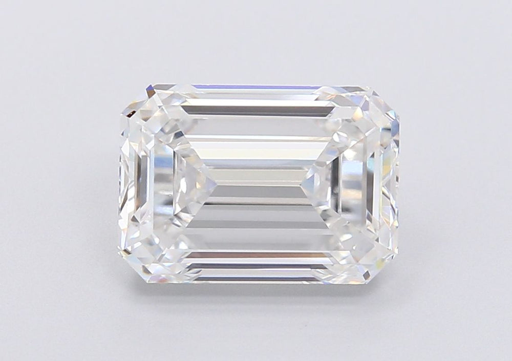 4.38 Carat Emerald Lab Diamond with  Cut Diamond in 14KT  view 1
