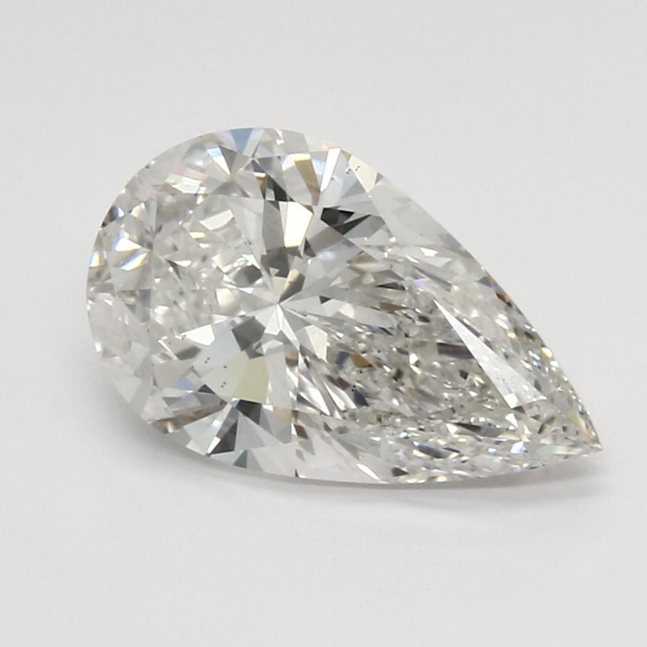2.0 Carat Pear Lab Diamond with  Cut Diamond in 14KT  view 1
