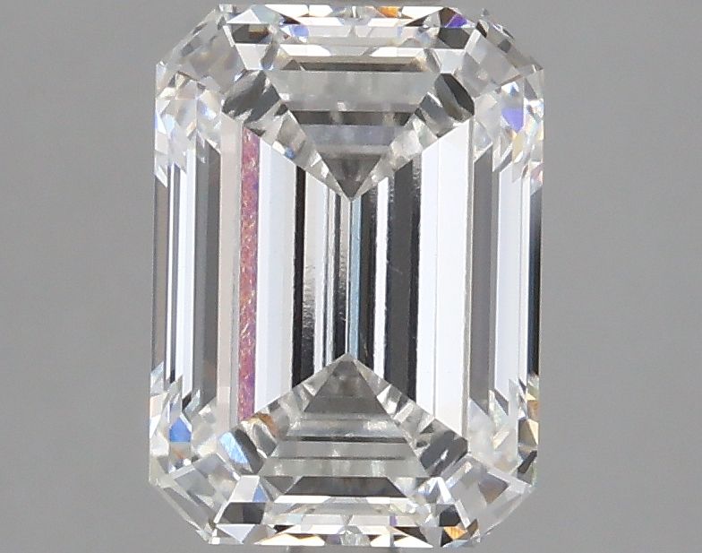 2.42 Carat Emerald Lab Diamond with  Cut Diamond in 14KT  view 1
