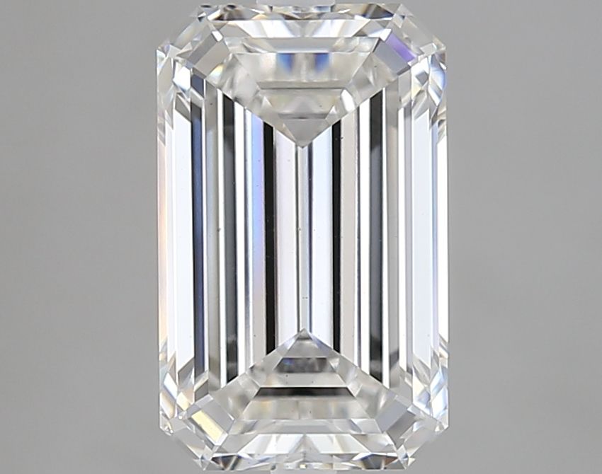 3.01 Carat Emerald Lab Diamond with  Cut Diamond in 14KT  view 1
