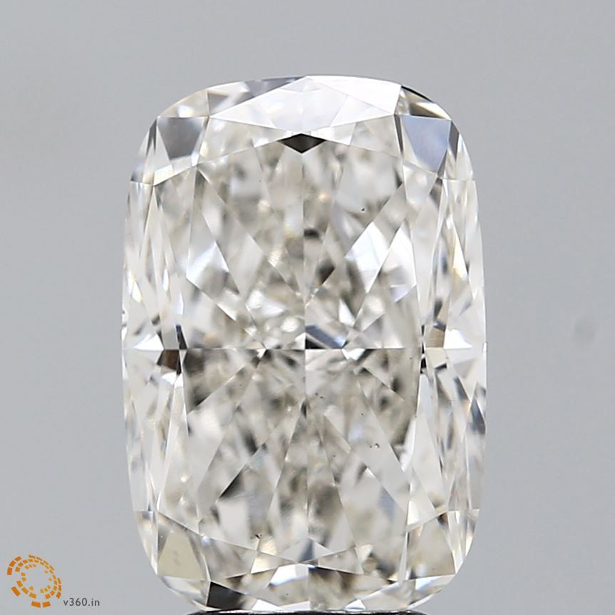 5.02 Carat Cushion Lab Diamond with  Cut Diamond in 14KT  view 1
