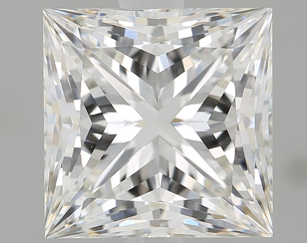 2.72 Carat Princess Lab Diamond with  Cut Diamond in 14KT  view 1
